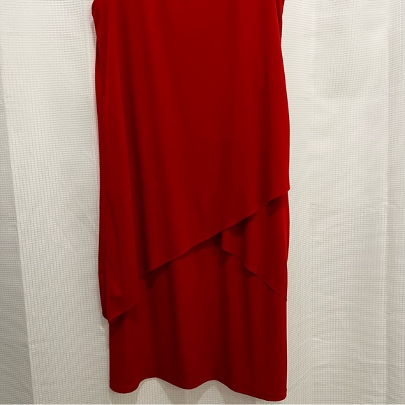 Susan Graver Regular Liquid Knit Sleeveless Tiered Asymmetrical Hem Dress - Picture 8 of 17
